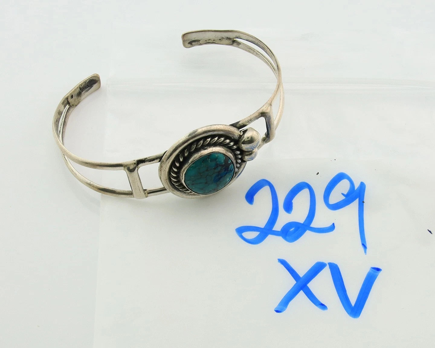 Navajo Cuff Bracelet Sterling Silver Turquoise Vintage Artist Signed C Montoya