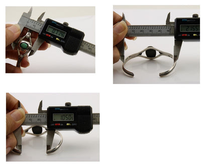 Navajo Hand Stamped Cuff Bracelet Turquoise 925 Silver Native American Artist