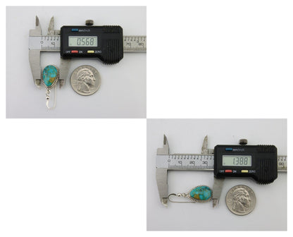 Navajo Dangle Earrings 925 Silver Natural Turquoise Artist Signed Montoya C.80's