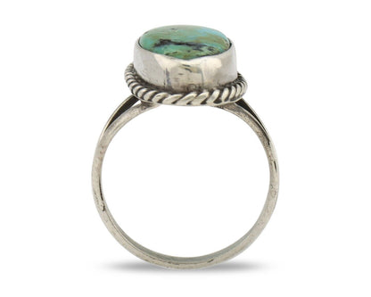 Navajo Ring 925 Silver Kingman Turquoise Artist Native American Signed C.80's