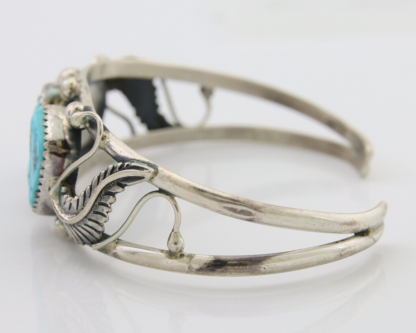 Navajo Bracelet 925 Silver Sleeping Beauty Turquoise Native American C.80's