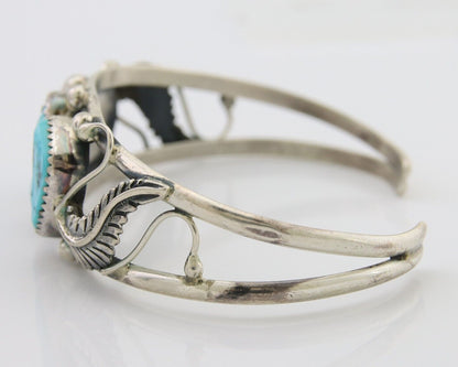 Navajo Bracelet 925 Silver Sleeping Beauty Turquoise Native American C.80's