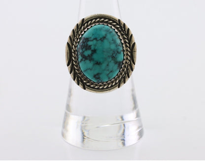Navajo Ring 925 Silver Turquoise Signed William Denetdale Artist Sz 7.25 C.80's