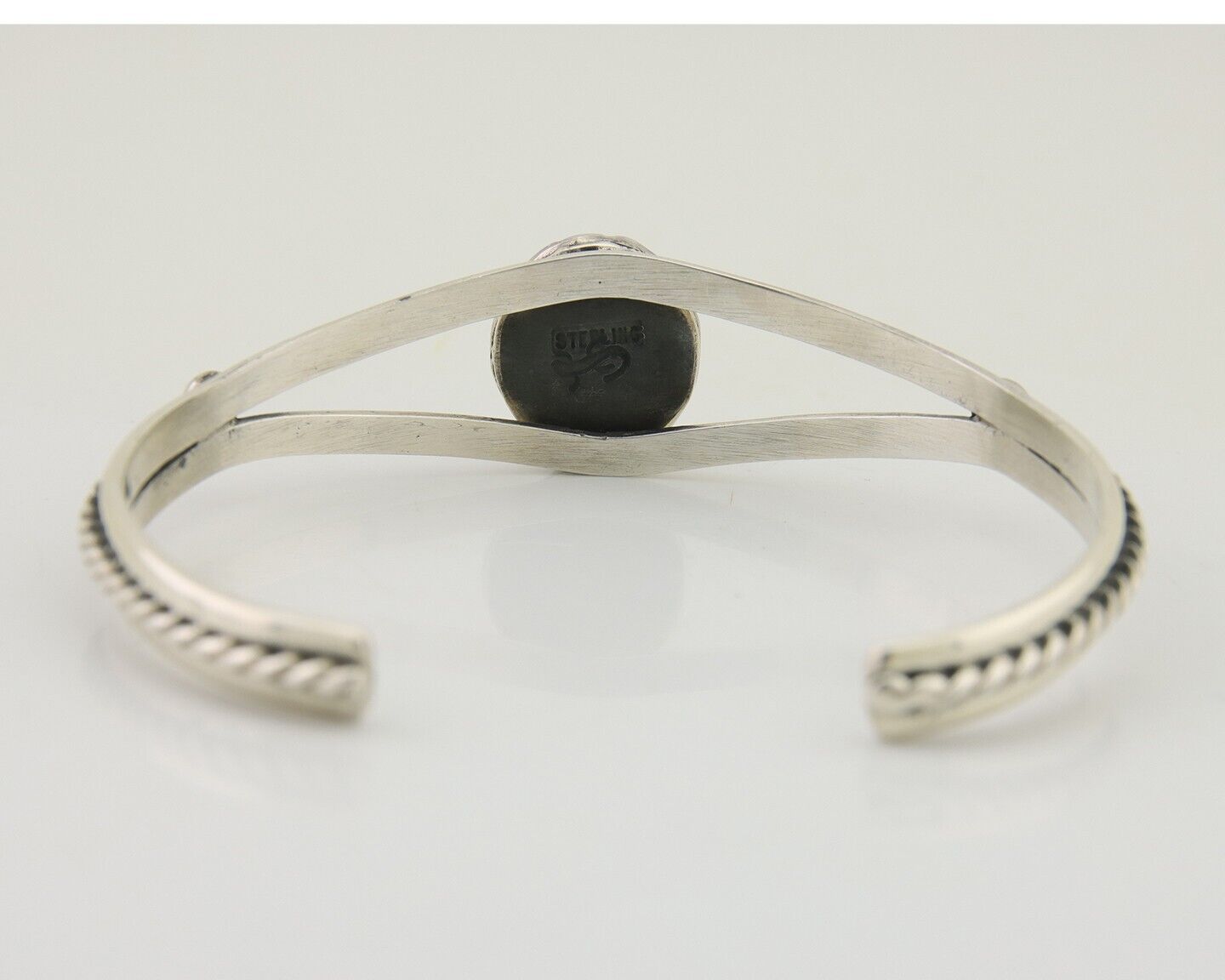 Navajo Bracelet 925 Silver Blue Turquoise Artist Signed Gecko C.80's