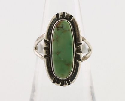 Navajo Handmade Ring 925 Silver Green Turquoise Artist Signed Kachina C.80's