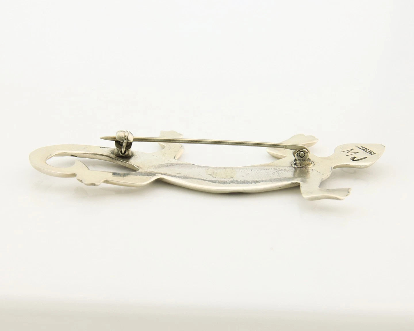 Navajo Handmade Lizard Pin Sterling Silver Vintage Artist
