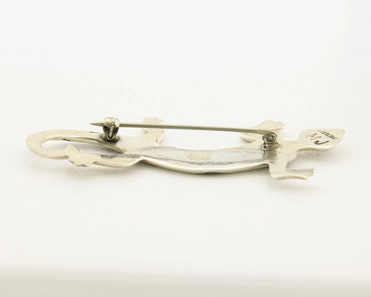 Navajo Handmade Lizard Pin Sterling Silver Vintage Artist