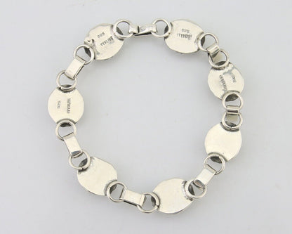 Navajo Bracelet 925 Silver Natural Blue Turquoise Native American Artist C.80's