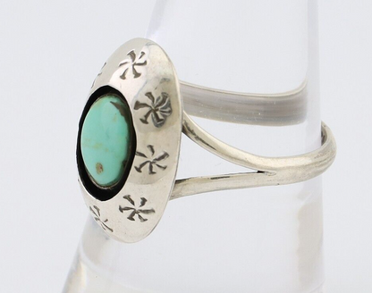 Navajo Ring 925 Silver Kingman Turquoise Native American Artist C.80's