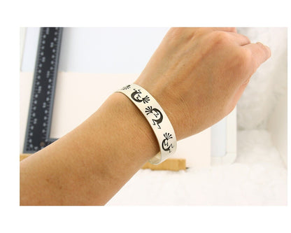 Hopi Bracelet 925 Silver Handmade Artist Signed Kachino Doll C.80's