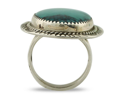 Navajo Ring 925 Silver Natural Blue Turquoise Signed William Denetdale C.80's