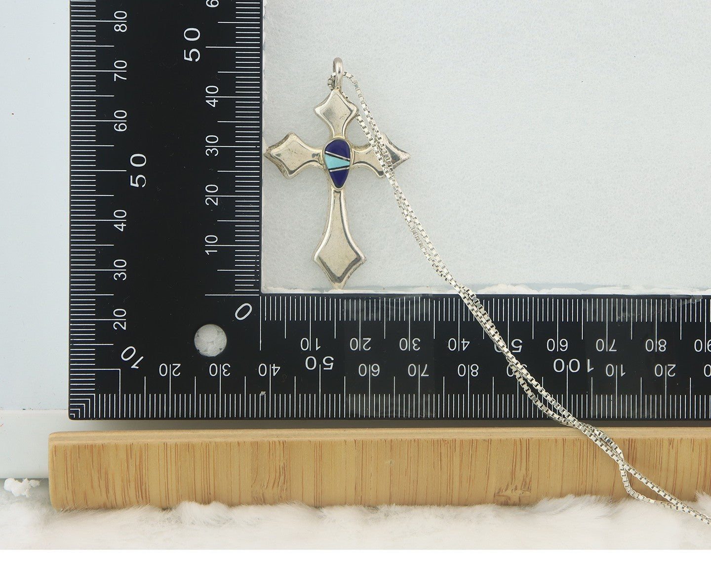 Navajo Cross Necklace Sterling Silver Authentic Natural Gemstones Signed M