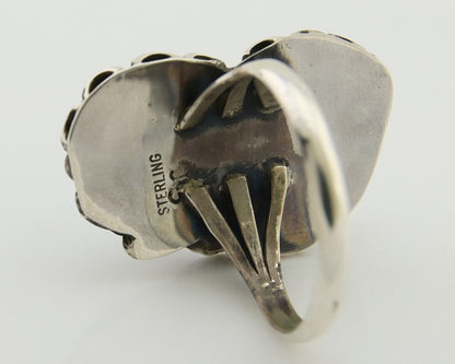 Navajo Ring 925 Silver Blue Turquoise Artist Signed SE C.80's