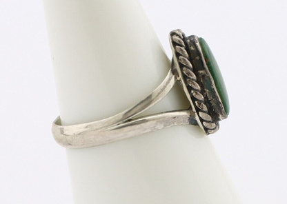 Navajo Ring 925 Silver Green Turquoise Native American Artist C.80's