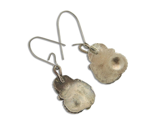 Navajo Earrings 925 Silver Turquoise & Spiney Oyster Native American Artist C80s