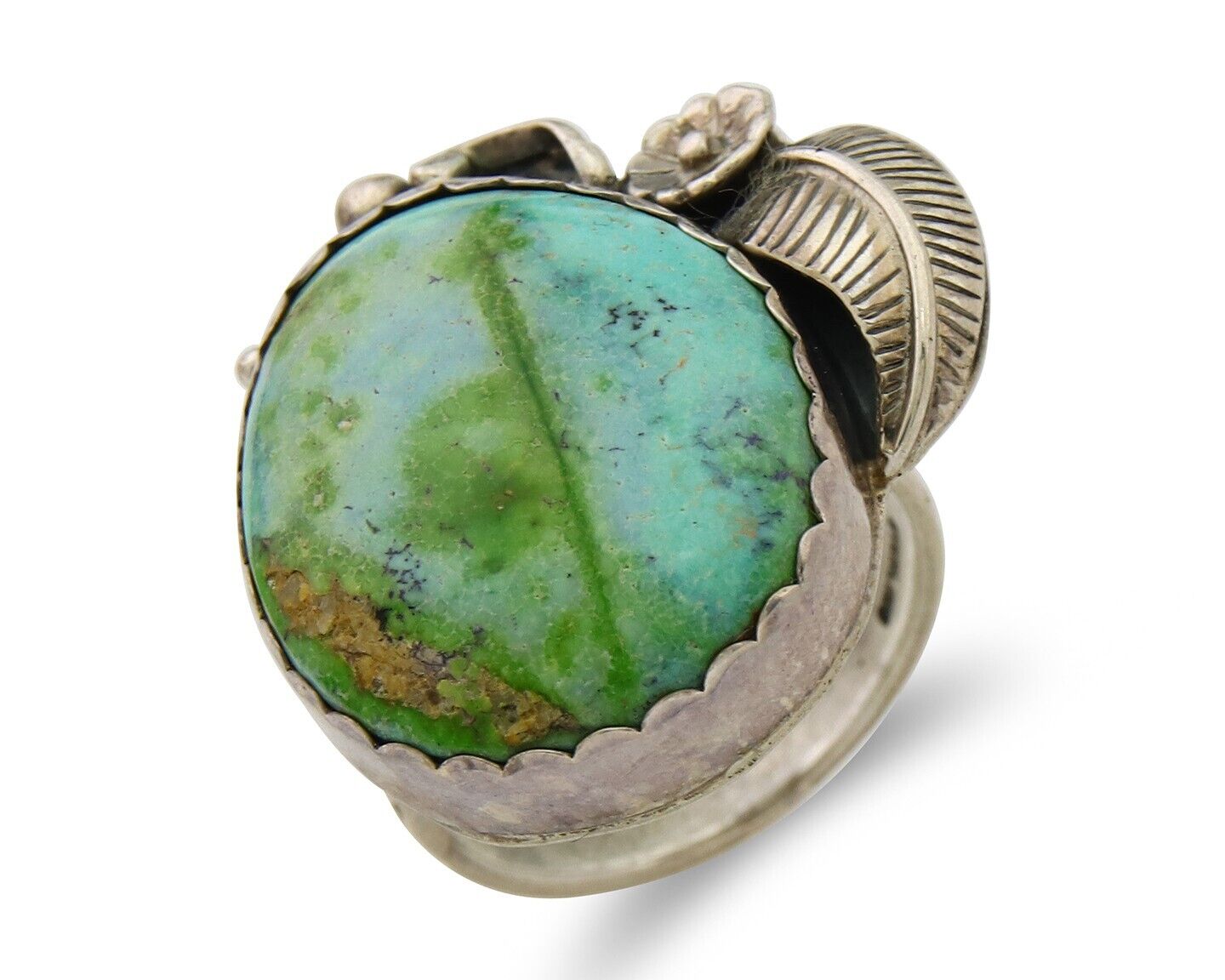 Navajo Ring 925 Sterling Royston Turquoise Native American Artist C.80's