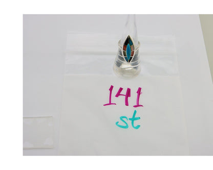 Navajo Ring 925 Silver Turquoise Shell Onyx Spiney Oyster Native Artist C80's