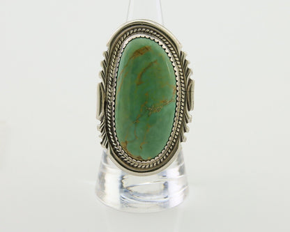 Navajo Ring 925 Silver Green Turquoise Native American Artist C.80's