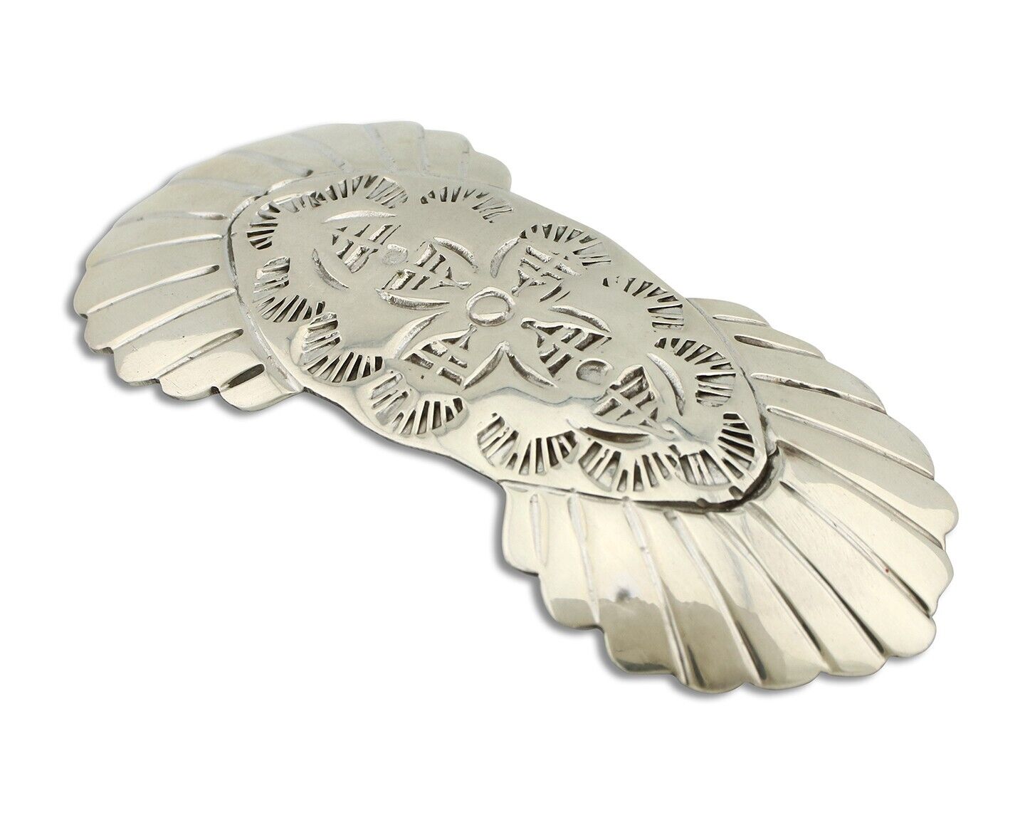 Women's Navajo Hair Clip Hand Stamped 925 Silver Artist Signed C Montoya C.80's