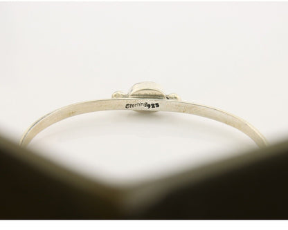 Navajo Bracelet .925 Silver Natural Red Coral Cuff Native American Artist C.80's