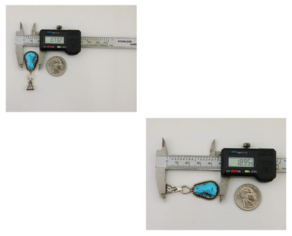 Navajo Sleeping Beauty Turquoise Pendant 925 Silver Signed Tony Guerro C.80's