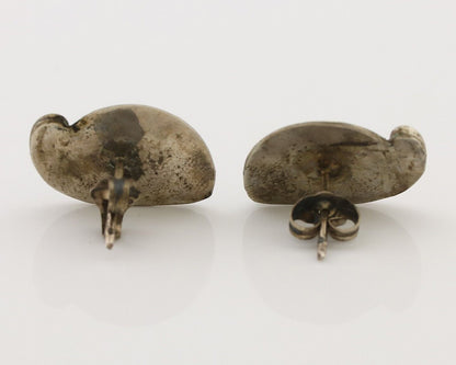 Navajo Earrings 925 Silver Natural Turquoise Native American Artist C.80's