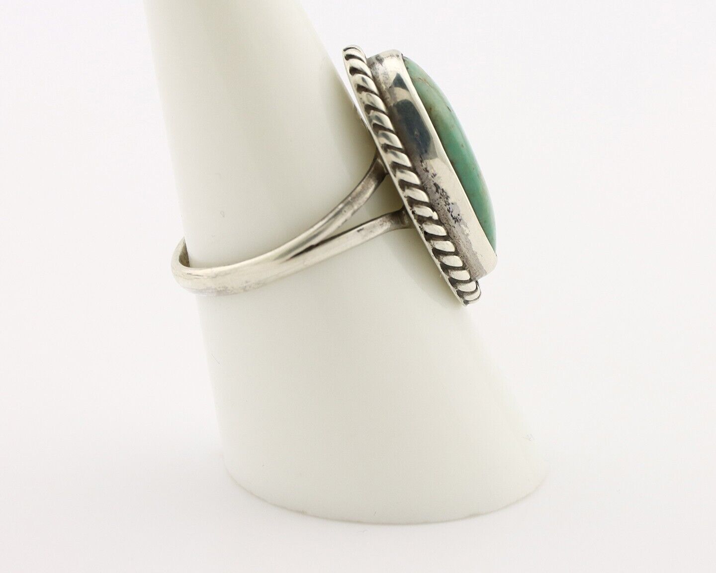 Navajo Ring 925 Silver Kingman Turquoise Artist Signed M Montoya C.80's