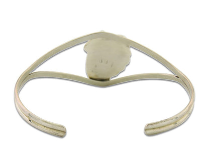 Navajo Bracelet 925 Silver Turquoise Cuff Artist Signed BB C.80's