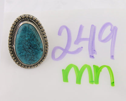 Navajo Handmade Ring 925 Silver Spiderweb Turquoise Native Artist C.80's