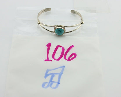 Navajo Bracelet 925 Silver Sleeping Beauty Turquoise Native Artist C.80's