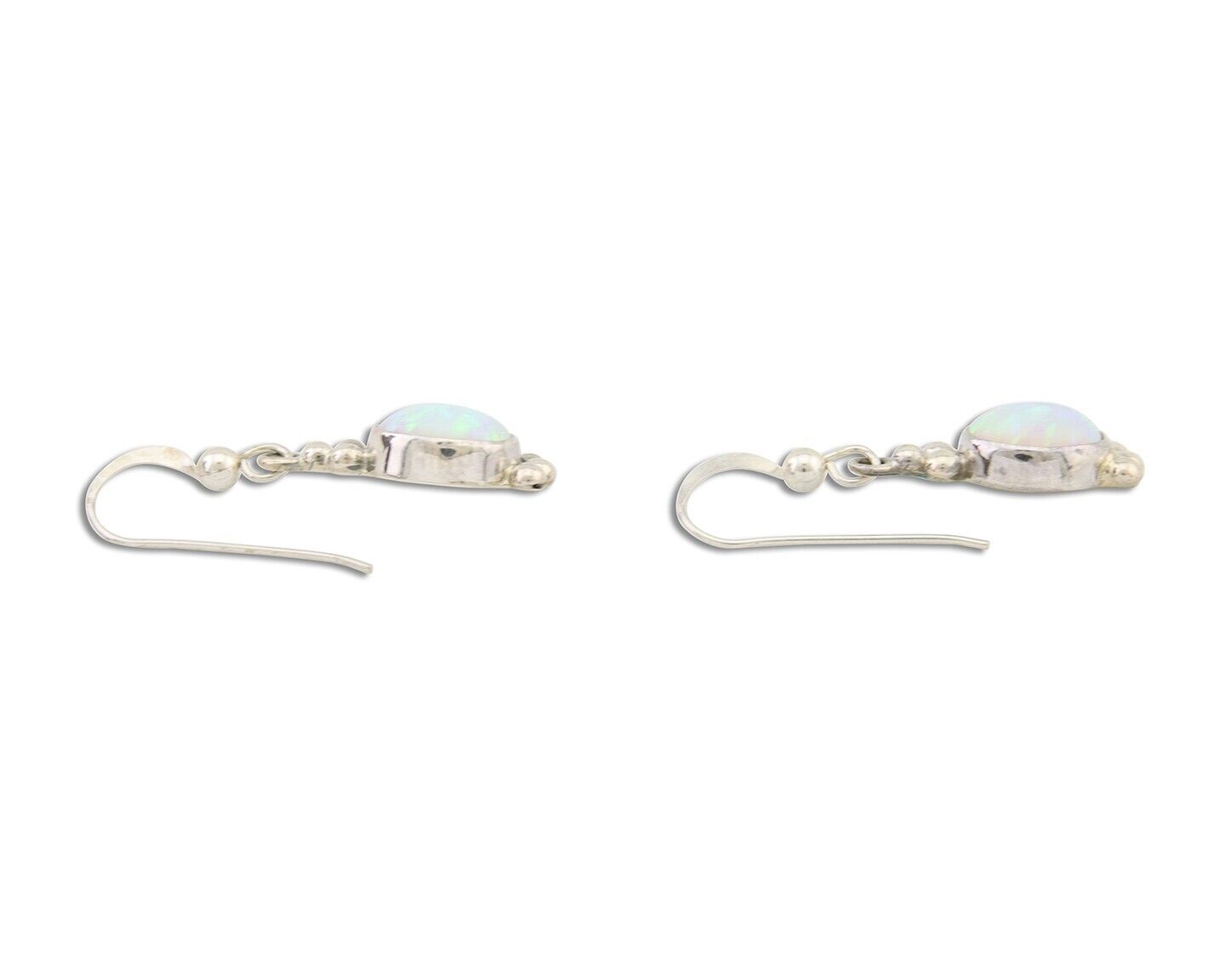 Navajo Dangle Earrings 925 Silver Natural Opal Artist Signed Montoya C.80's