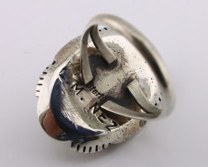 Navajo Ring 925 Silver Turquoise Artist Signed Leonard & Marian Nez C.80's