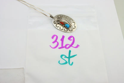 Navajo Necklace 925 Silver Spiderweb Turquoise Native American Artist C.80's