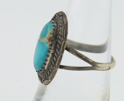 Navajo Handmade Ring 925 Silver Natural Turquoise Native Artist C.80's