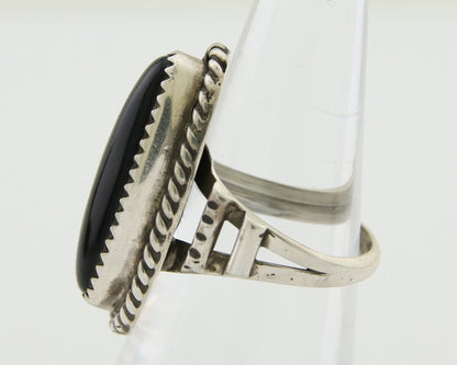 Navajo Handmade Ring 925 Silver Black Onyx Native American Artist C.80's
