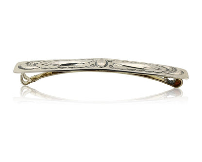 Women's Navajo Hair Clip Hand Stamped 925 Silver Native American Artist C.80's