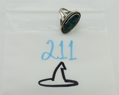 Navajo Handmade Ring 925 Silver Nevada Turquoise Artist Signed TS C.80's