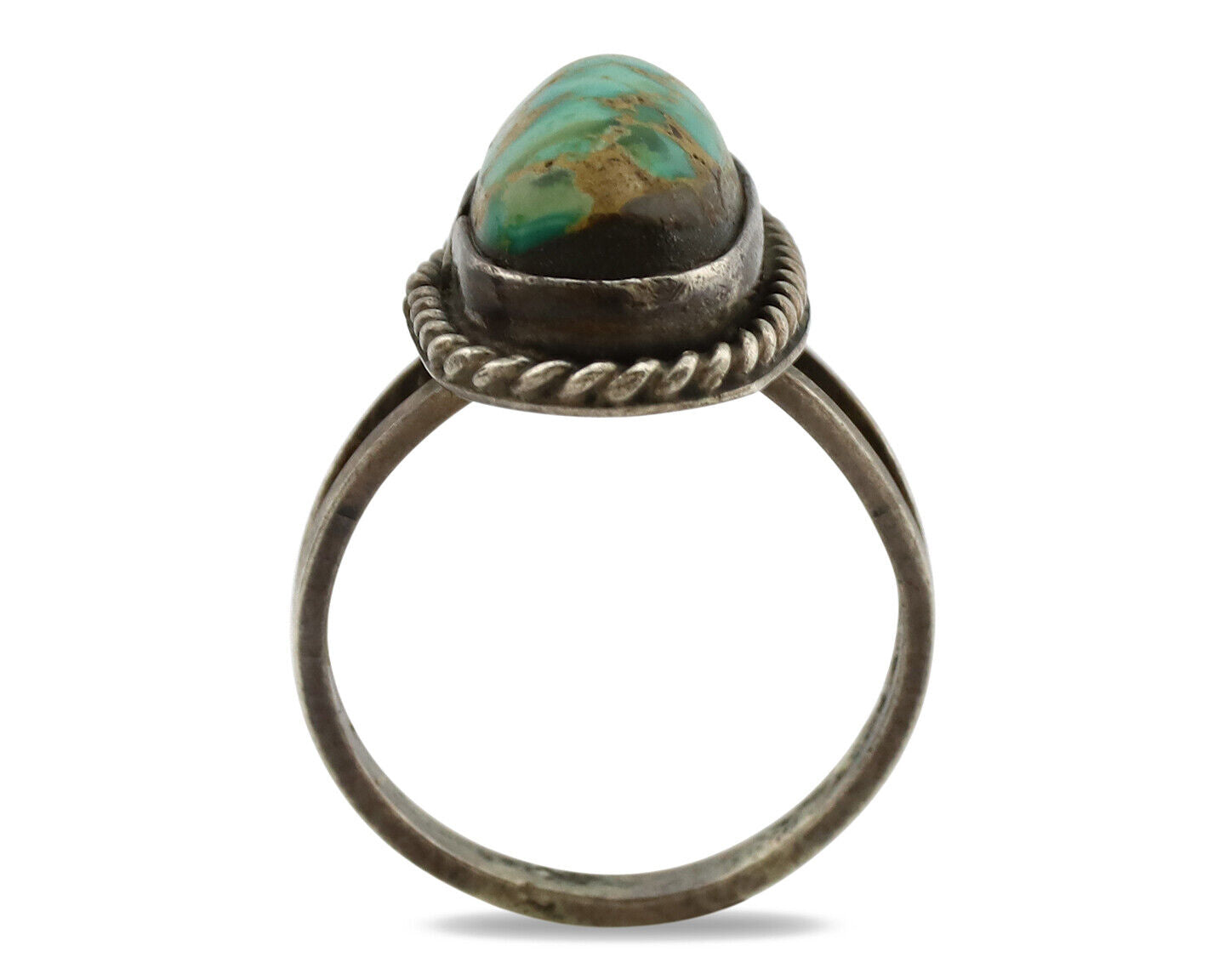 Navajo Ring .925 Silver Royston Turquoise Native American Artist C.1980's