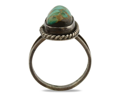 Navajo Ring .925 Silver Royston Turquoise Native American Artist C.1980's