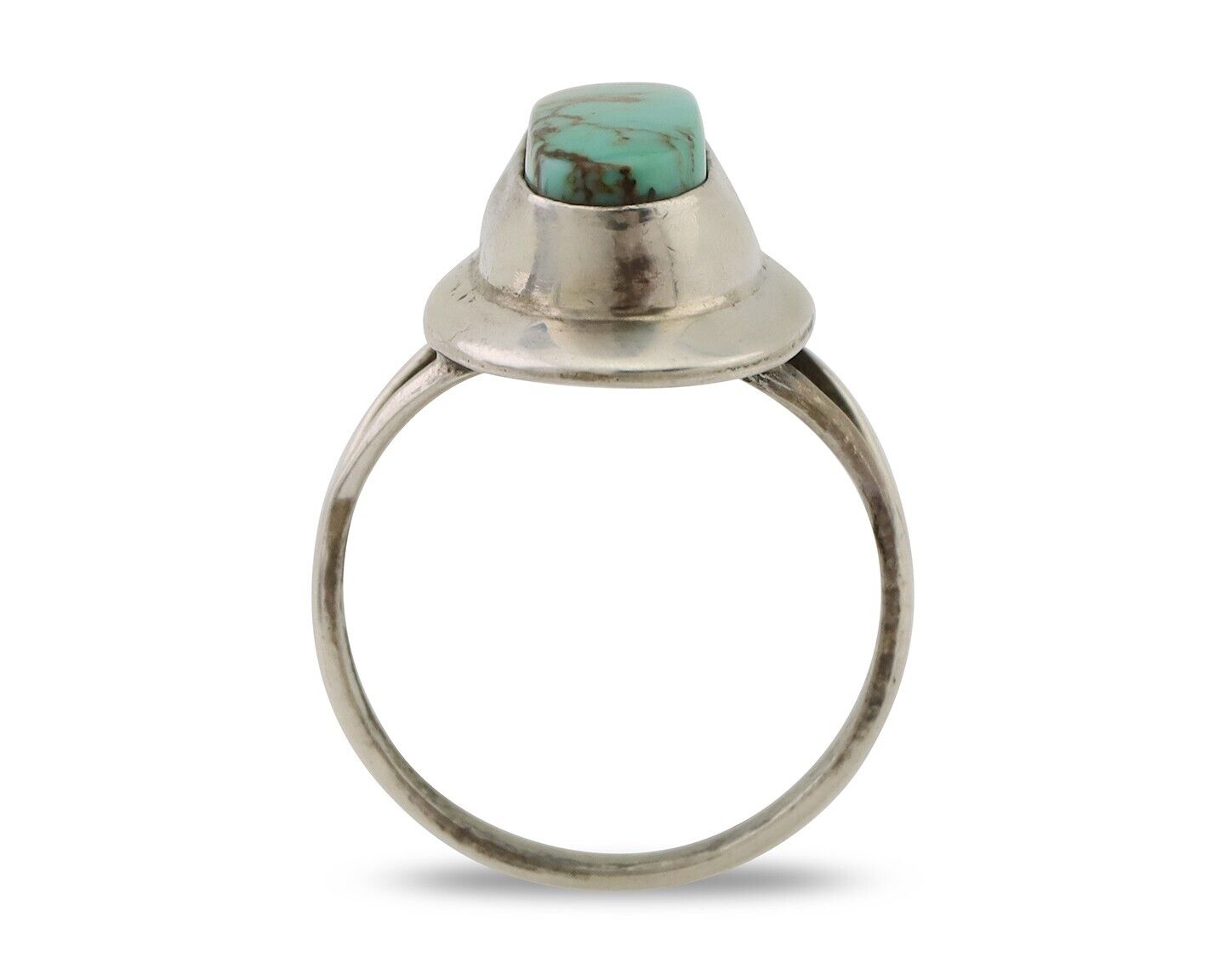 Navajo Handmade Ring 925 Silver Blue Turquoise Artist Signed Kachina C.80's