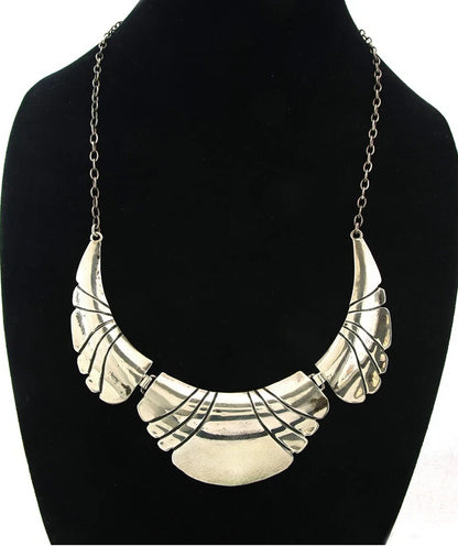 Navajo Necklace Sterling Silver Handmade Vintage Signed Montoya