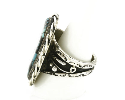 Navajo Ring .925 SOLID Silver Kingman Turquoise Signed Ralph Pemberton C.1975