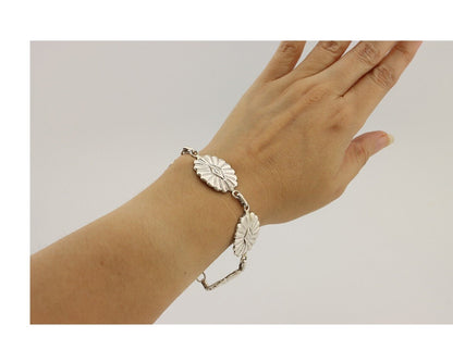 Navajo Sandcast Bracelet 925 Silver Artist Signed CM Handmade C.80's