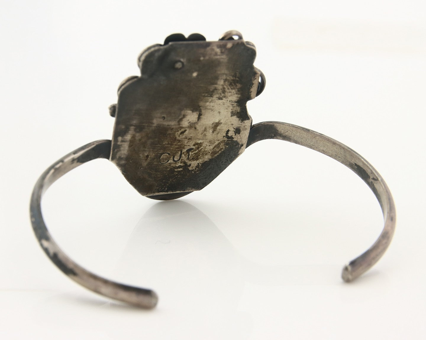 Vintage Navajo Bracelet 925 Silver Turquoise Tranditional Handmade Signed CJT