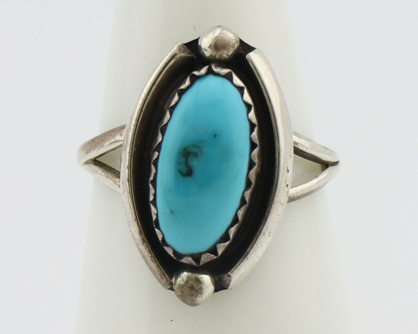 Navajo Ring 925 Silver Sleeping Beauty Artist Signed Sky Stone Creations C.80's