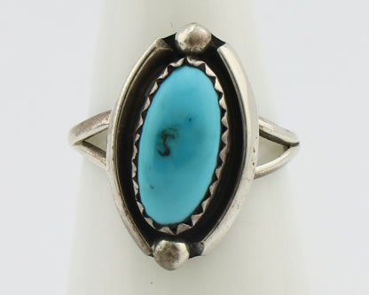 Navajo Ring 925 Silver Sleeping Beauty Artist Signed Sky Stone Creations C.80's