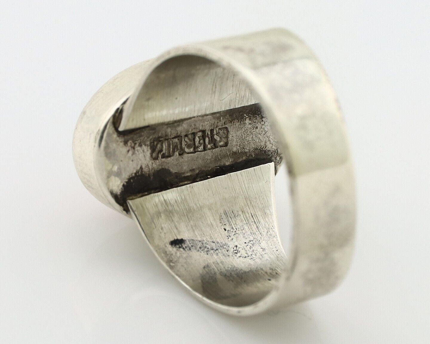 Zuni Inlaid Ring 925 Silver Mixed Natural Gemstones Native American Artist C.80s