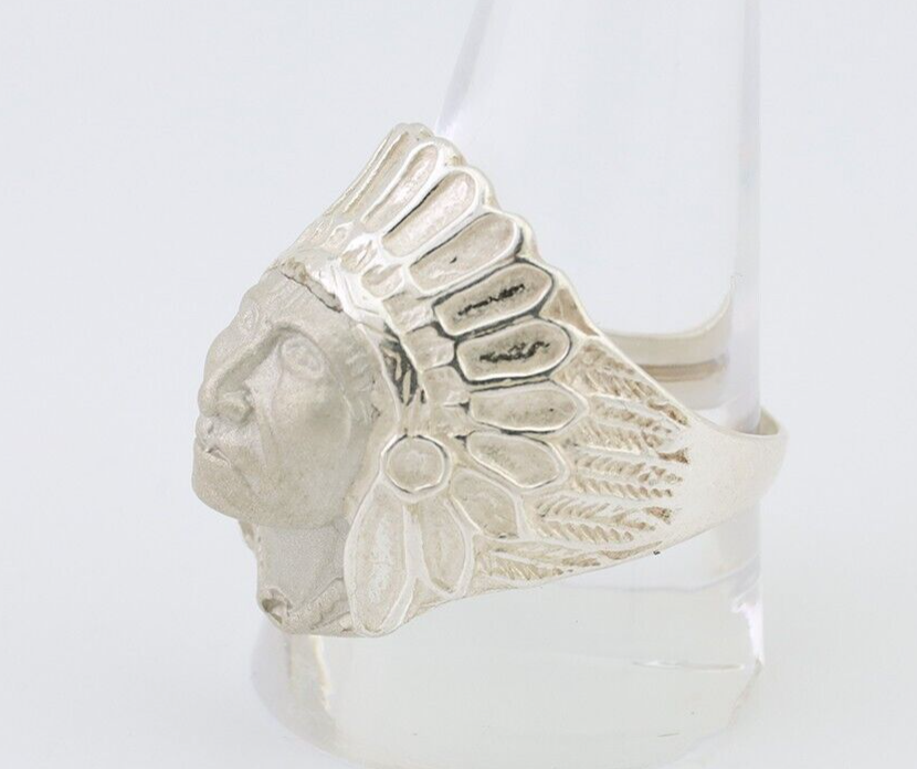 Indian Chief Ring 925 Sterling Silver SOLID CAST 925 STERLING SILVER Size 12