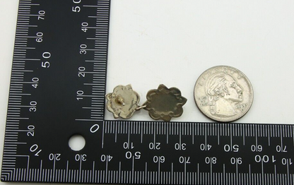 Navajo Earrings 925 Silver Turquoise & Coral Artist Signed Mary Ellen C.80's