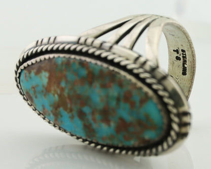 Navajo Handmade Ring 925 Silver Natural Turquoise Artist Signed TS C.80's